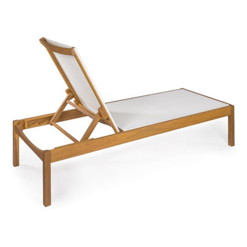 Lagunan 77.56"x26.38" Modern Minimalist Adjustable Acacia Wood Chaise Outdoor Lounge Chair - JONATHAN Y